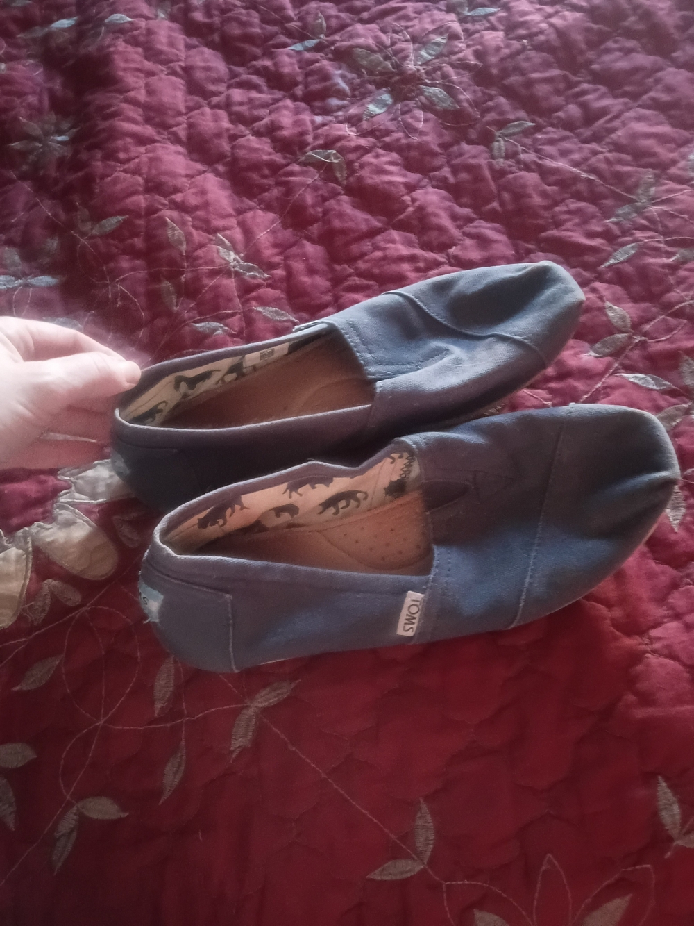 TOMS Classic Slip-On Shoes in Navy Blue